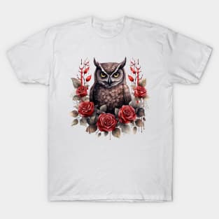 Gothic Rose Owl T-Shirt